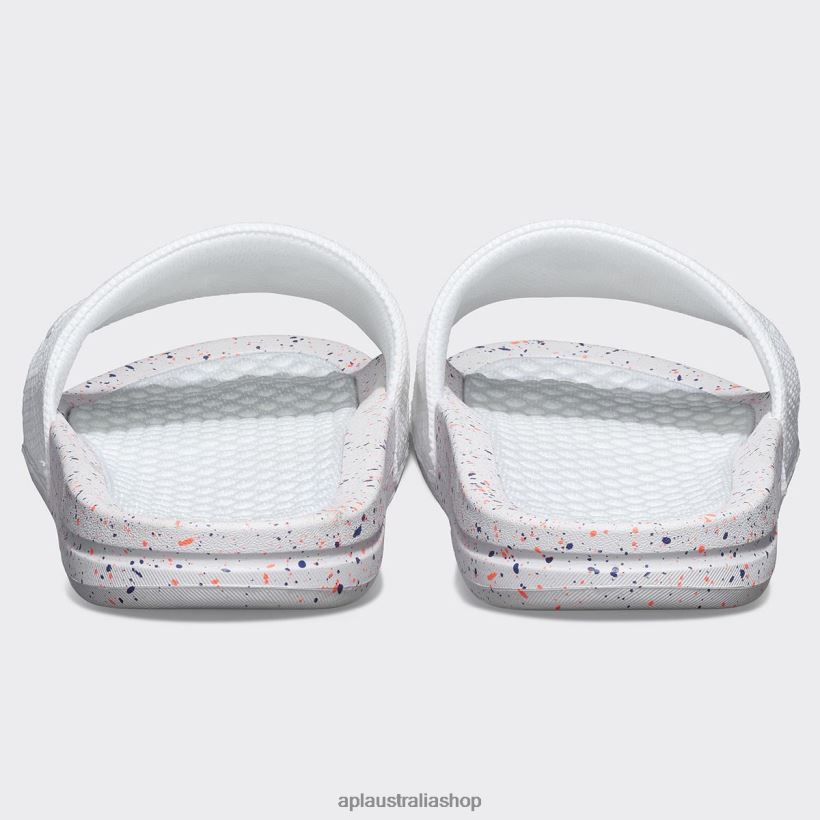 Men APL Big Logo TechLoom Slide 7 White/Impulse Red/Blue Haze Slides 80842D1038