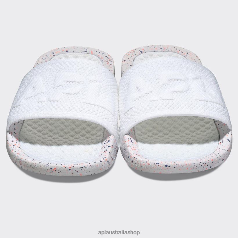 Men APL Big Logo TechLoom Slide 7 White/Impulse Red/Blue Haze Slides 80842D1038