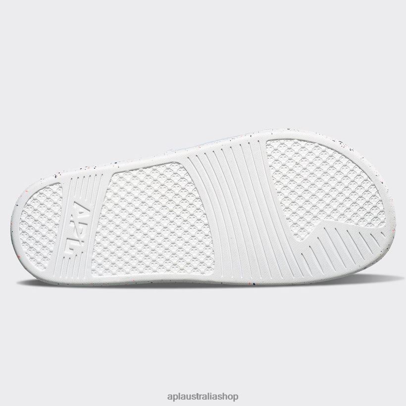 Men APL Big Logo TechLoom Slide 7 White/Impulse Red/Blue Haze Slides 80842D1038