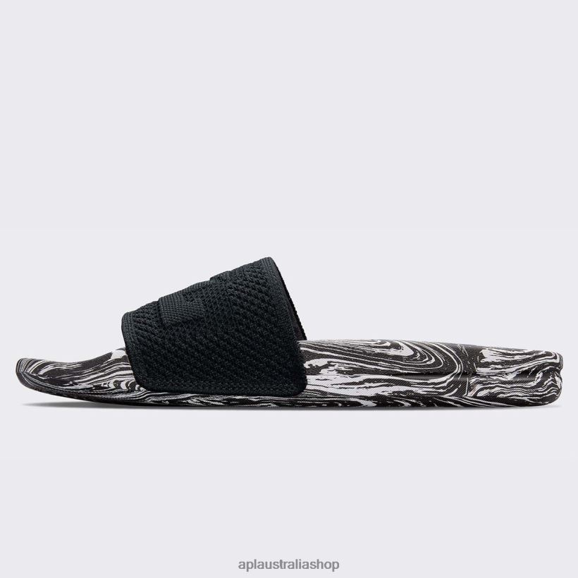 Men APL Big Logo TechLoom Slide 8 Black/White/Marble Slides 80842D1084