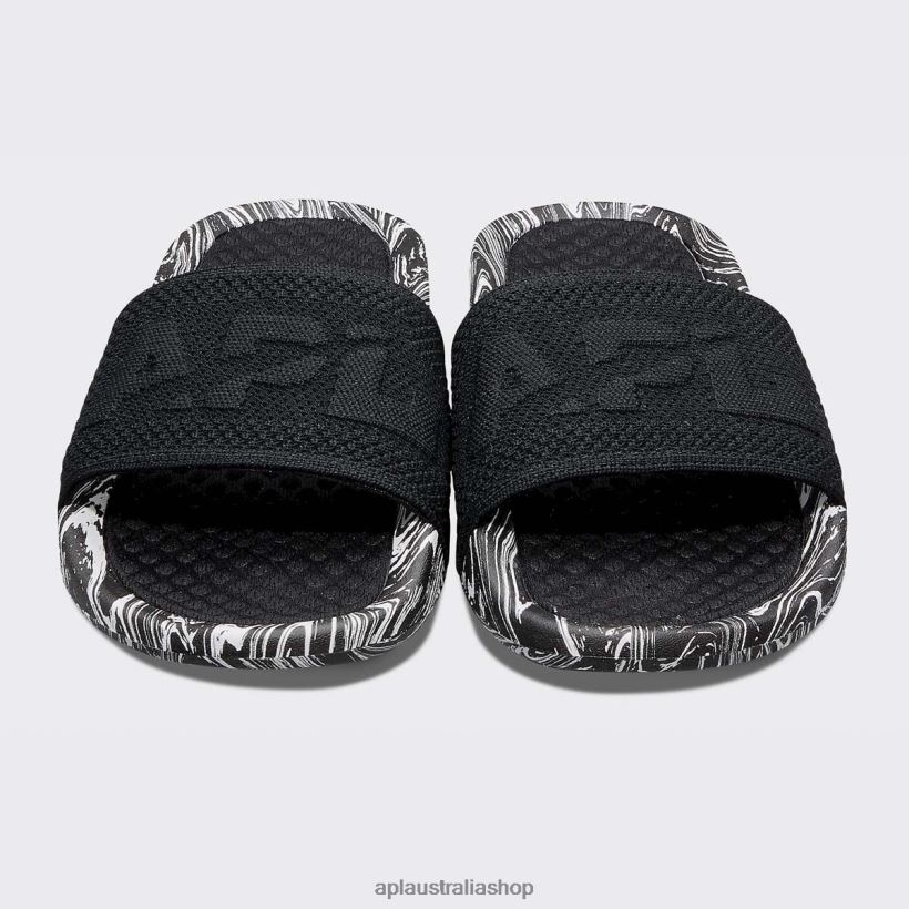 Men APL Big Logo TechLoom Slide 8 Black/White/Marble Slides 80842D1084