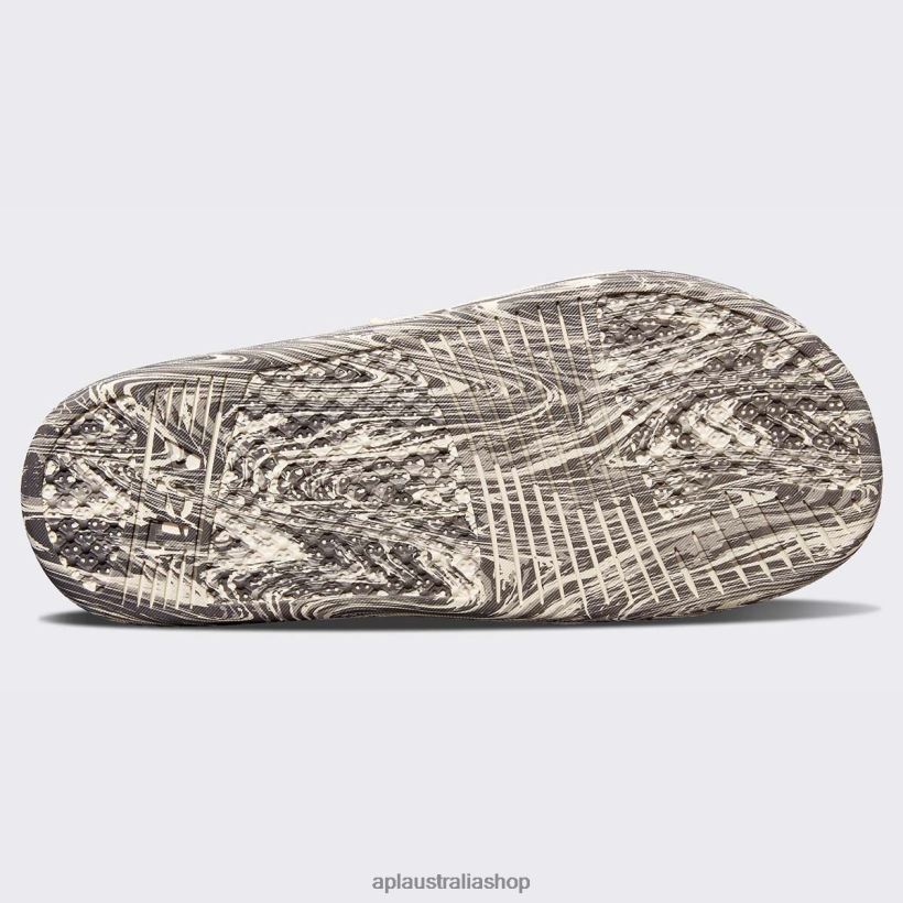 Men APL Big Logo TechLoom Slide 8 Pristine/Silver Travertine/Marble Slides 80842D1074