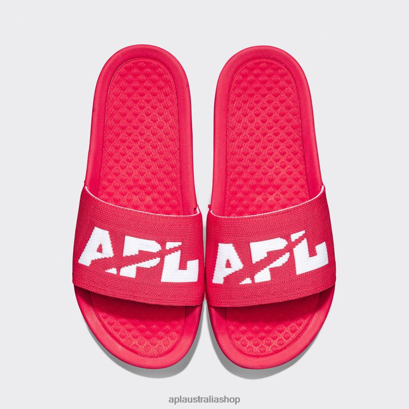 Men APL Big Logo TechLoom Slide 8 Red/White Slides 80842D1067