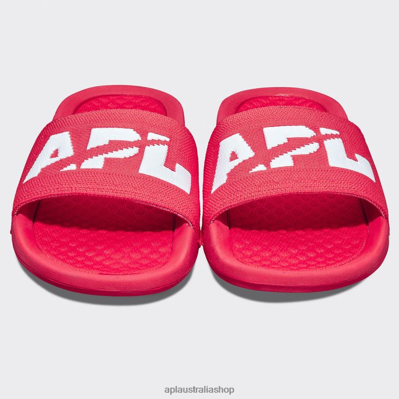 Men APL Big Logo TechLoom Slide 8 Red/White Slides 80842D1067