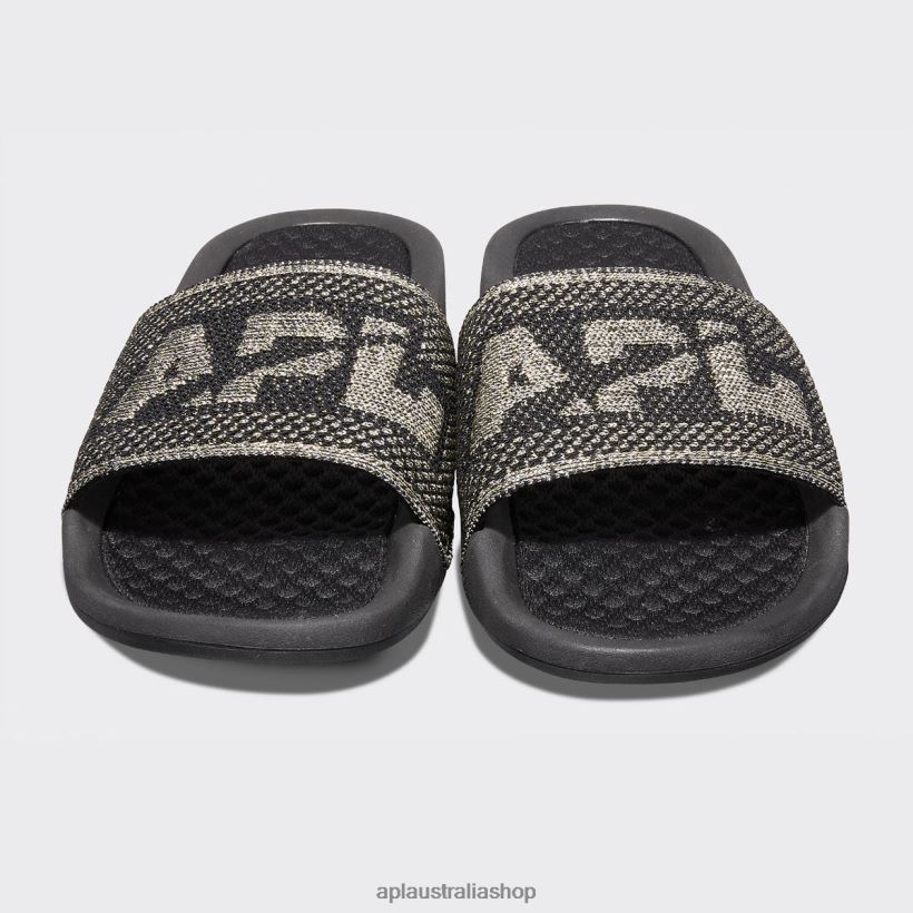 Men APL Big Logo TechLoom Slide 9 Black/Gold/Silver Slides 80842D1104